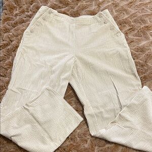 J Jill Cream Corduroy Pants with Side Button Detail - 12